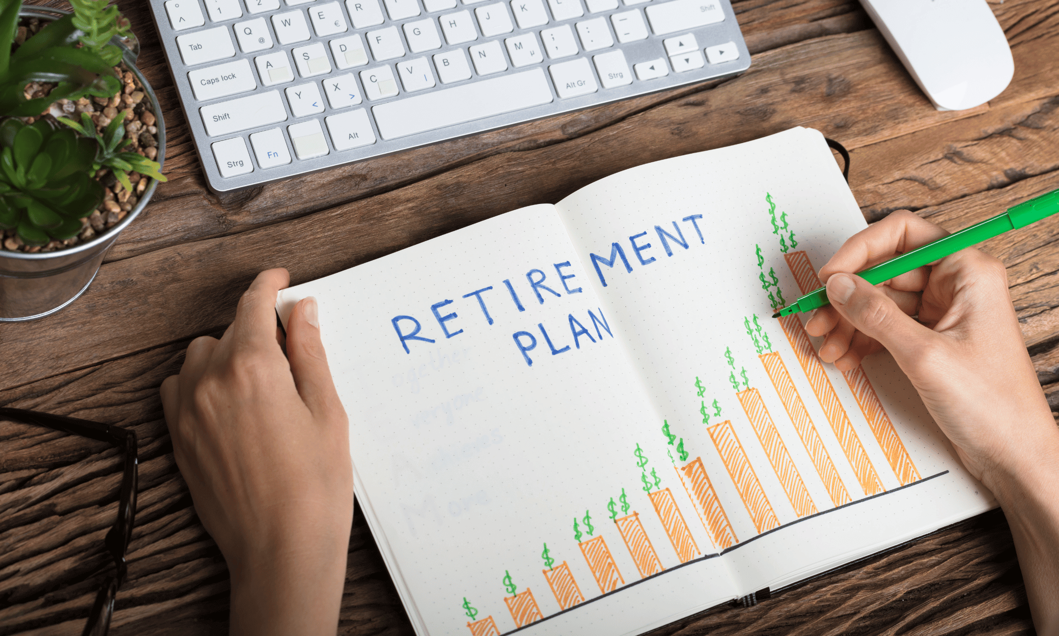 A chart that says retirement plan