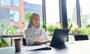 Someone typing on a computer.