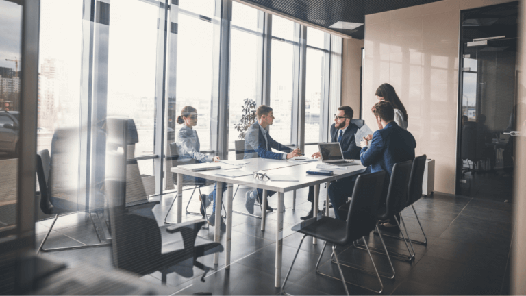 People sitting around a table.