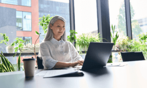 Someone typing on a computer.