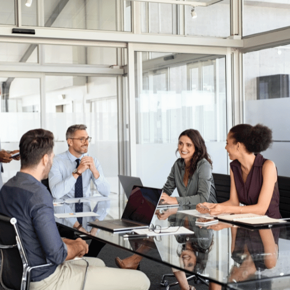 People meeting around a table.