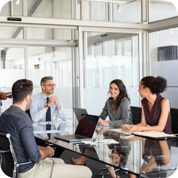 People meeting around a table.