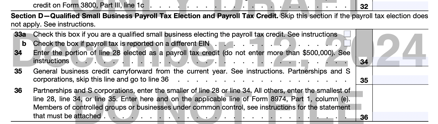 Form 6765 section D