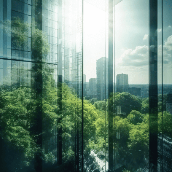 A building's windows.