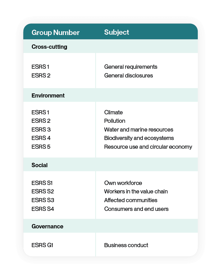 12 ESRS Standards Shaping CSRD Chart