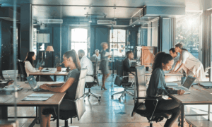people working in an office