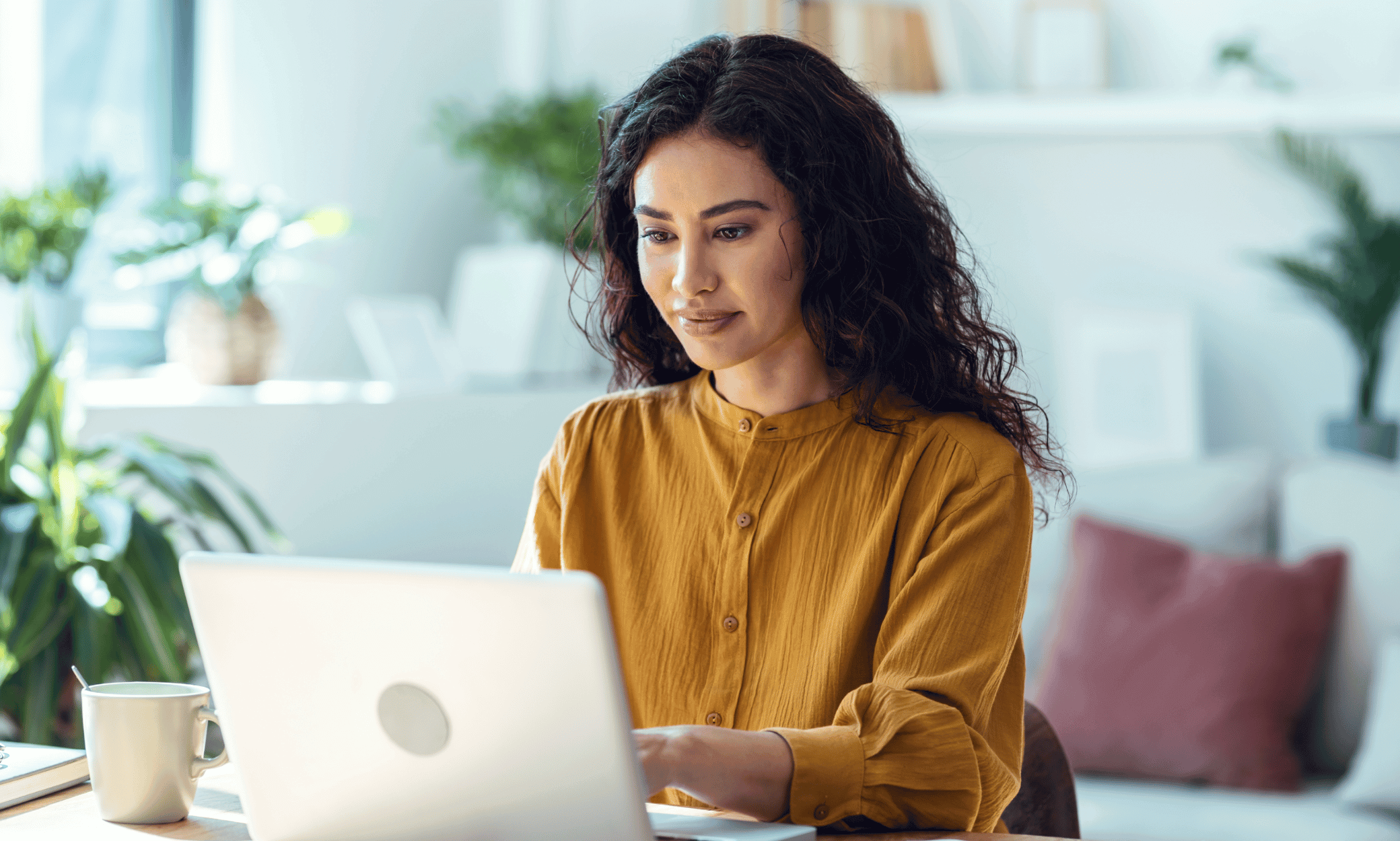 Someone looking at a laptop