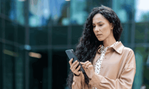 Someone looking at a cell phone