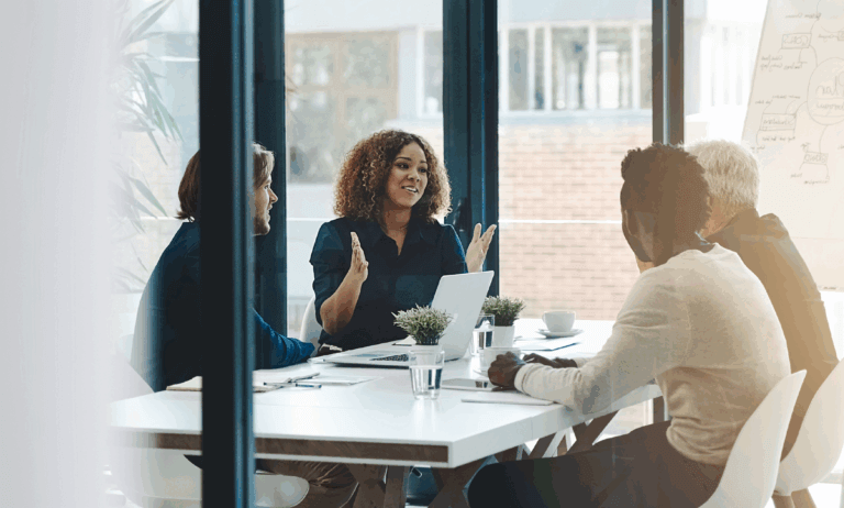 People sitting around a table.