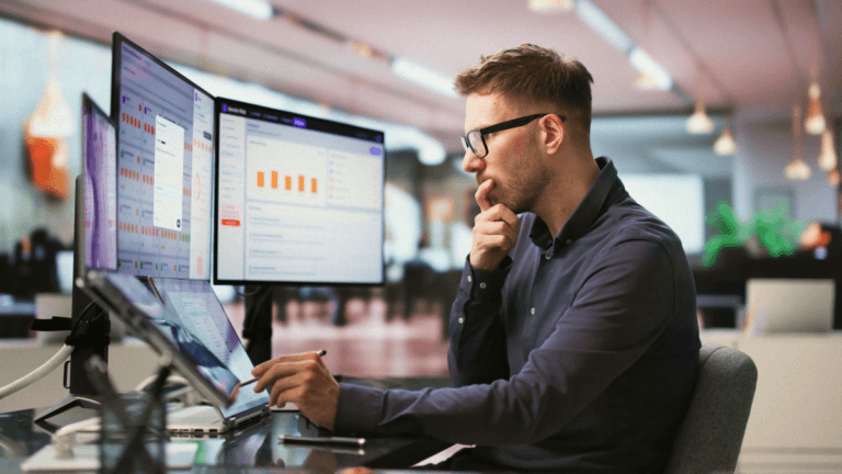 Someone looking at a computer